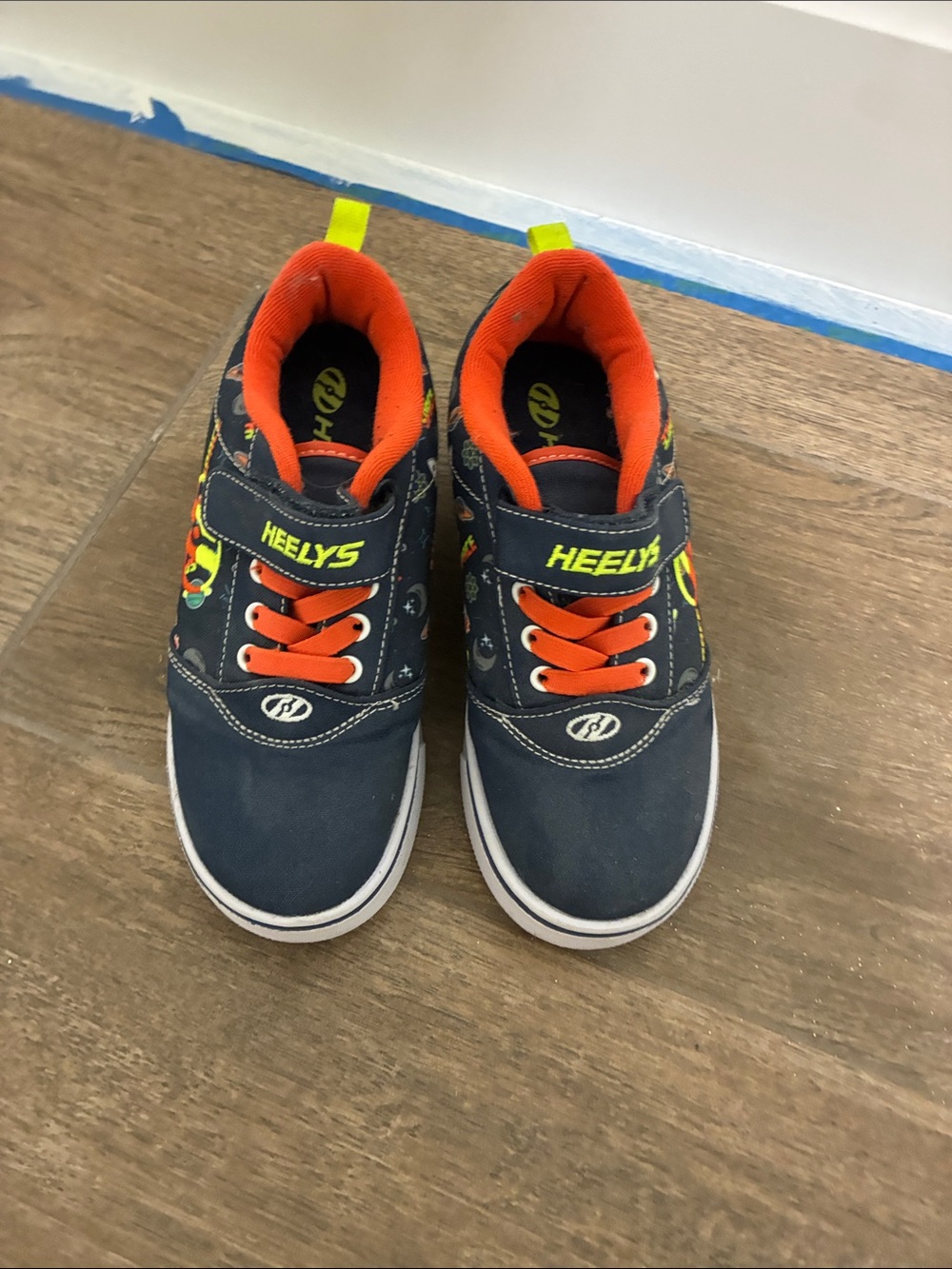 Heelys Kids Navy Sneakers with Orange and Neon Yellow Accents